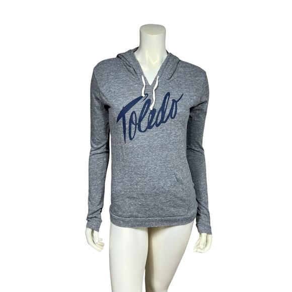 Jupmode Toledo Graphic Hoodie Gray Lightweight Cotton Blend Size L Athletic - Picture 9 of 9